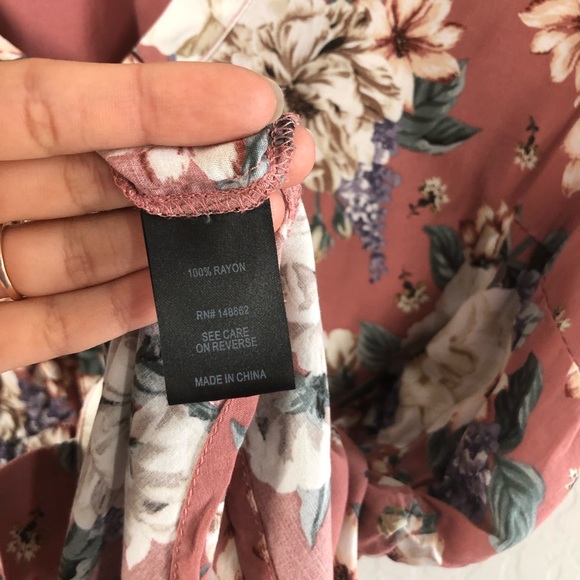 ❌SOLD❌TORRID Dusty Rose Floral Button Babydoll Top - Picture 7 of 8